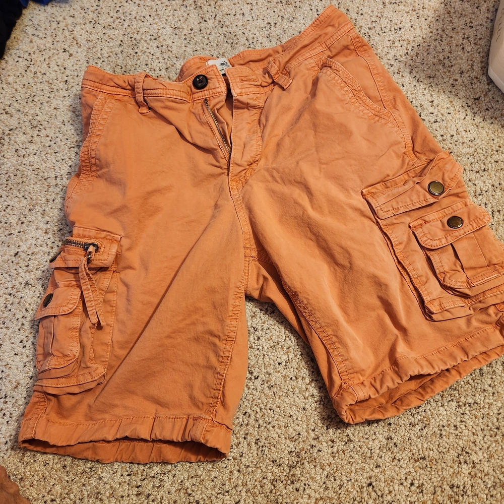 Women's Orange Cargo Shorts